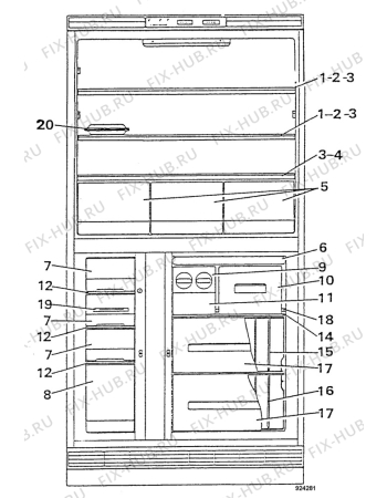 Взрыв-схема холодильника Arthurmartinelux AR4671W - Схема узла Accessories Refrigerator